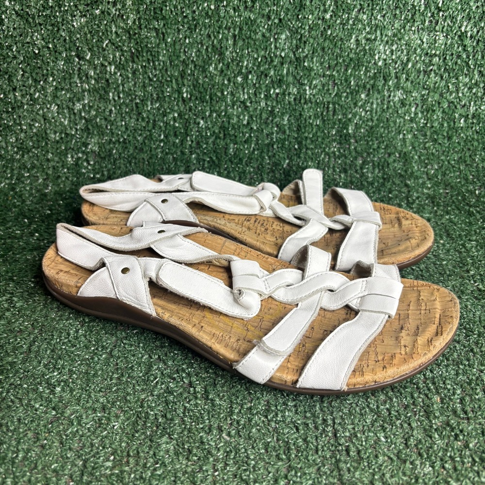 Abeo Bea-Braid B.I.O.system Orthotic Cork Strappy Sandals White Womens Size 8.5N